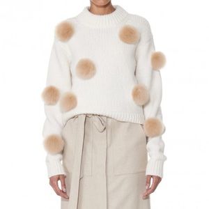 TIBI Alpaca Pompom Sweater